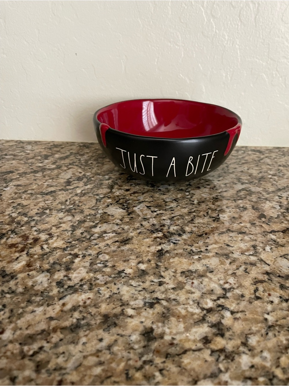 Rae Dunn 'Just A Bite' Two-Tone Ceramic Bowl - Red and Black